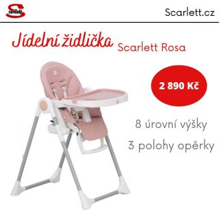 Růžová židlička ke stolu s 8 stupni výšky. No není to super?😍